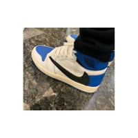 Кроссовки Nike Air Jordan 1 High x Travis Scott синие