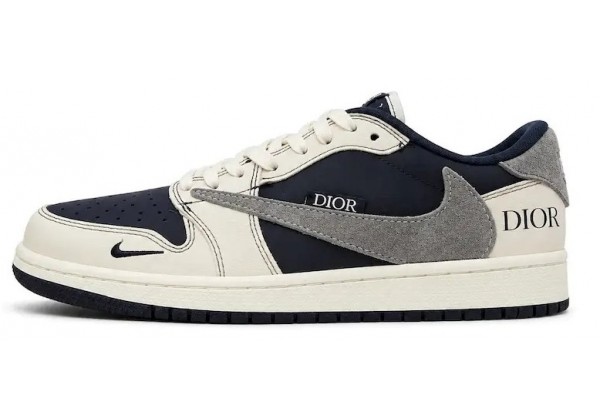Dior × Travis Scott × Nike Air Jordan 1 Low Navy Blue