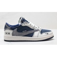 Dior × Travis Scott × Nike Air Jordan 1 Low Navy Blue