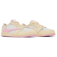 Кроссовки Air Jordan 1 x Travis Scott Low OG Shy Pink