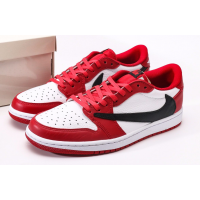 Кроссовки Air Jordan 1 Low Travis Scott Red White Black