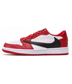 Кроссовки Air Jordan 1 Low Travis Scott Red White Black