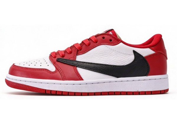 Кроссовки Air Jordan 1 Low Travis Scott Red White Black