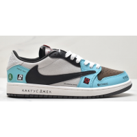 Кроссовки Travis Scott x Air Jordan 1 Low OG SP Jackboys Joint BMW M3 голубые