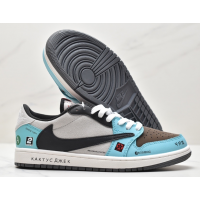 Кроссовки Travis Scott x Air Jordan 1 Low OG SP Jackboys Joint BMW M3 голубые