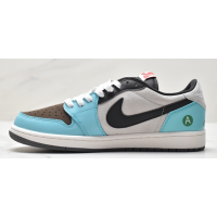Кроссовки Travis Scott x Air Jordan 1 Low OG SP Jackboys Joint BMW M3 голубые