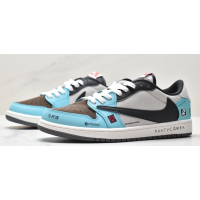Кроссовки Travis Scott x Air Jordan 1 Low OG SP Jackboys Joint BMW M3 голубые