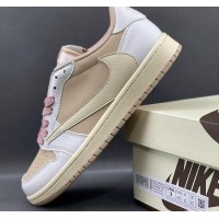 Кроссовки Travis Scott x Air Jordan 1 OG SP Low Sail Shy Pink