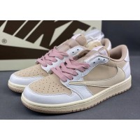 Кроссовки Travis Scott x Air Jordan 1 OG SP Low Sail Shy Pink
