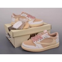 Кроссовки Travis Scott x Air Jordan 1 OG SP Low Sail Shy Pink