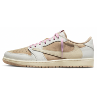 Кроссовки Travis Scott x Air Jordan 1 OG SP Low Sail Shy Pink