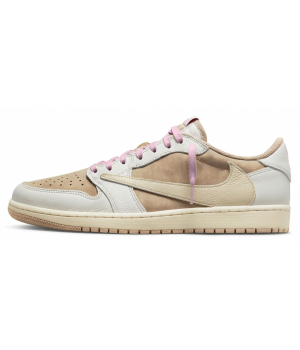 Кроссовки Travis Scott x Air Jordan 1 OG SP Low Sail Shy Pink