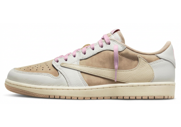Кроссовки Travis Scott x Air Jordan 1 OG SP Low Sail Shy Pink
