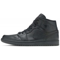Nike Air Jordan 1 Mid Retro Triple Black зимние
