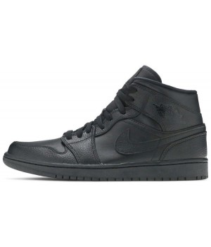 Nike Air Jordan 1 Mid Retro Triple Black зимние