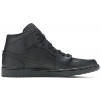 Nike Air Jordan 1 Mid Retro Triple Black зимние