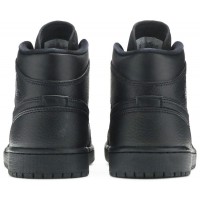 Nike Air Jordan 1 Mid Retro Triple Black зимние