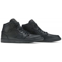 Nike Air Jordan 1 Mid Retro Triple Black зимние