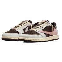 Nike x Travis Scott Air Jordan 1 Low OG Dark Pony Pink Oxford