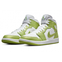 Nike Wmns Air Jordan 1 Mid SE Green Python