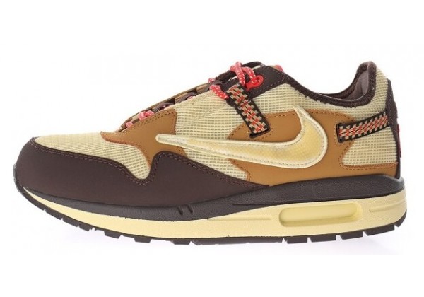 Кроссовки Nike Air Max 1 x Travis Scott бежево-коричневые