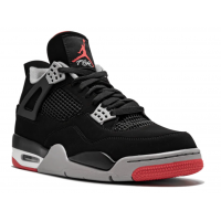 Nike Air Jordan IV 4 Retro Black Cement с мехом