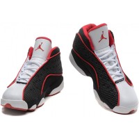 Кроссовки Nike Air Jordan 13 Retro белые с черным и красным