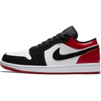 Nike Air Jordan 1 Retro Black Toe Low Black White Red
