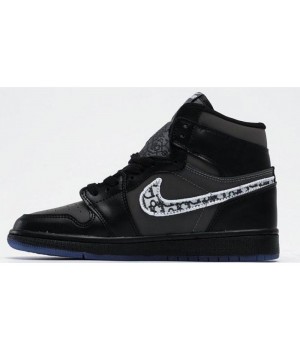 Кроссовки Nike Air Jordan Dior High моно черные