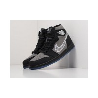Кроссовки Nike Air Jordan Dior High черные с серым