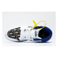 Кроссовки Nike Air Jordan Dior High OG белые с принтом