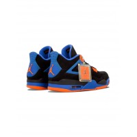 Кроссовки Nike Air Jordan 4 Retro черно-синие с оранжевым