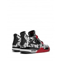 Кроссовки Nike Air Jordan 4 Retro черно-белые с красным