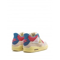 Кроссовки Nike Air Jordan 4 розово-желтые с синим