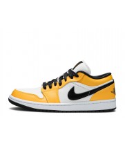 Кроссовки Nike Air Jordan 1 Low бело-желтые с черным