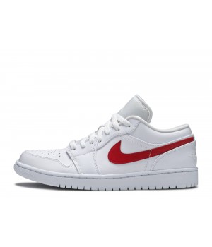 Кроссовки Nike Air Jordan 1 Low белые с красным