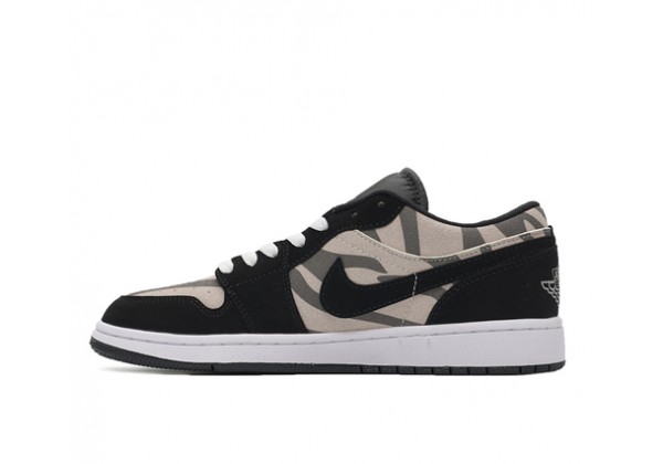 Кроссовки Nike Air Jordan 1 Low зебра серо-бежевая