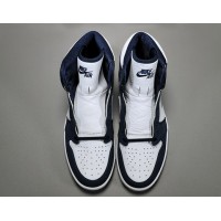 Nike Air Jordan Retro High темно-синие с белым