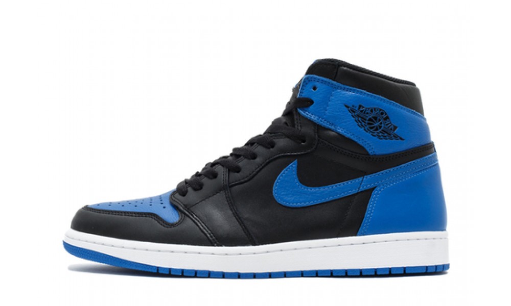 black and royal blue jordan 1s