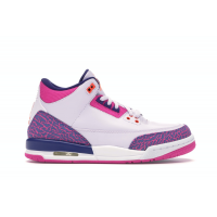 Jordan кроссовки 3 Retro Barely Grape белые с розовым женские