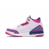 Jordan кроссовки 3 Retro Barely Grape белые с розовым женские