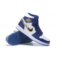 Nike Air Jordan 1 Retro High Og сине-белые с золотым