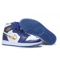 Nike Air Jordan 1 Retro High Og сине-белые с золотым